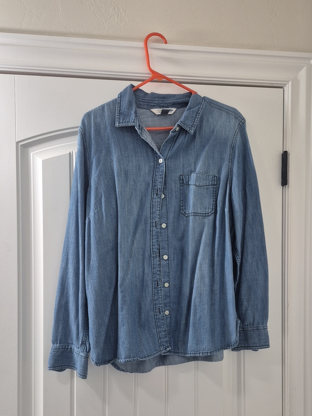 Old Navy Light Blue Denim Button-Down Shirt